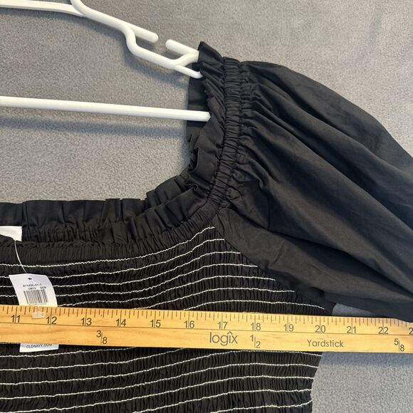 NWT Old Navy Midi Dress Smocked Puff Sleeve Off Shoulder Plus Size 3X Black - Picture 7 of 9
